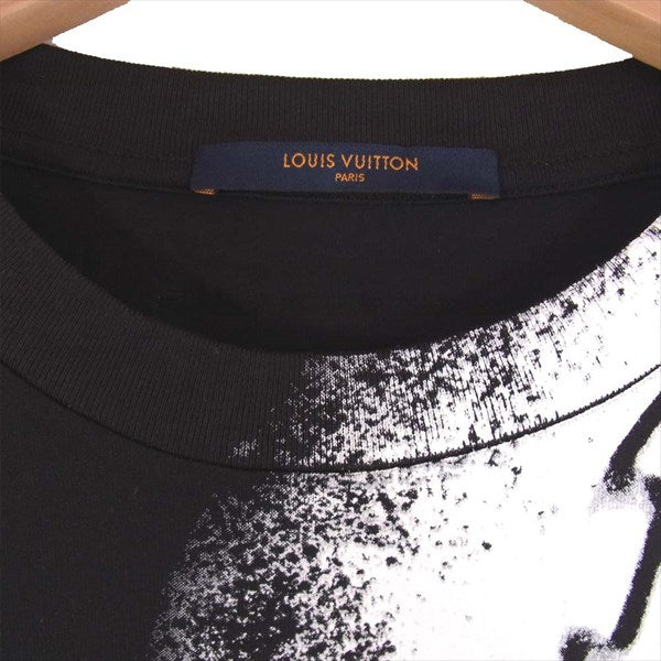 LOUIS VUITTON ルイ・ヴィトン 国内正規品 ヴァージルアブロー VIRGIL ABLOH 1A5VEB 20SS ウィズ チェーンジャ カード リブカラー 半袖 Tシャツ 黒系 S【中古】