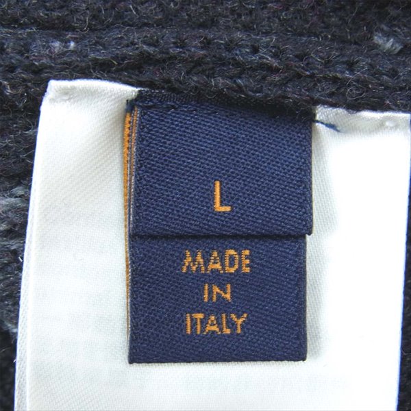 LOUIS VUITTON ルイ・ヴィトン 国内正規品 ヴァージルアブロー VIRGIL ABLOH ニゴー NIGO 20AW  1A7XBW ジャイアント ダミエ リブ ジャケット ニット カーディガン ダークグレー系 L【中古】
