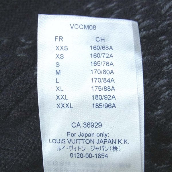 LOUIS VUITTON ルイ・ヴィトン 国内正規品 ヴァージルアブロー VIRGIL ABLOH ニゴー NIGO 20AW  1A7XBW ジャイアント ダミエ リブ ジャケット ニット カーディガン ダークグレー系 L【中古】