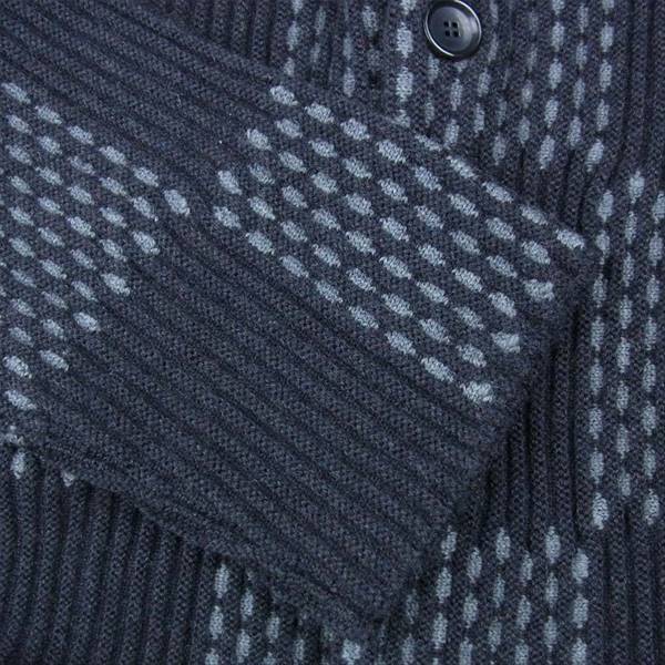 LOUIS VUITTON ルイ・ヴィトン 国内正規品 ヴァージルアブロー VIRGIL ABLOH ニゴー NIGO 20AW  1A7XBW ジャイアント ダミエ リブ ジャケット ニット カーディガン ダークグレー系 L【中古】