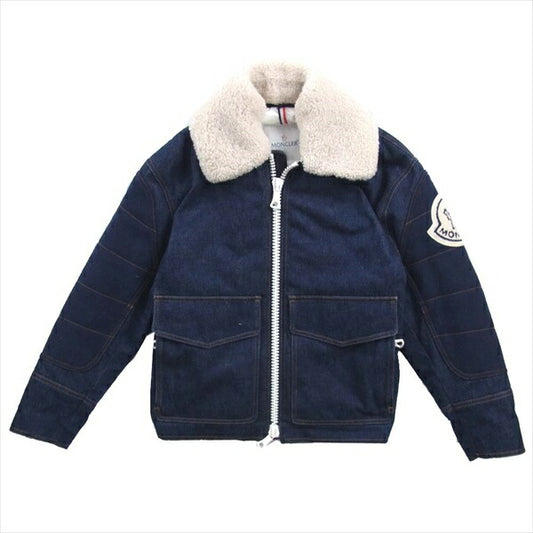 MONCLER モンクレール × ami 国内正規品 MARCELL マルセル ボア ムートン デニム ダウン ジャケット インディゴブルー系 00【中古】