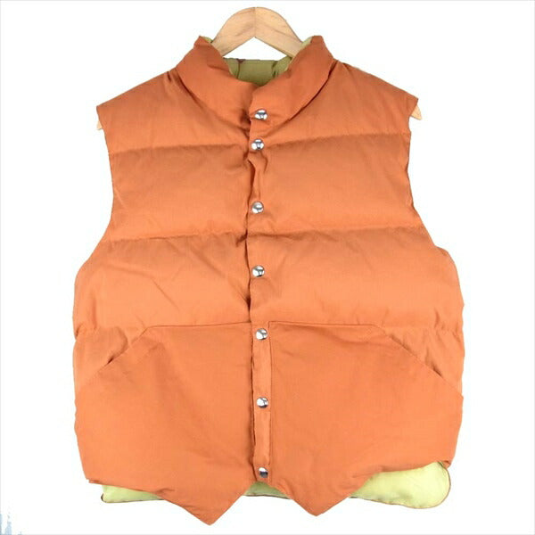 Crescent Down Works クレセントダウンワークス By North West Vest RUST/KHAKI ダウン ベスト ジレ オレンジ系 L【極上美品】【中古】