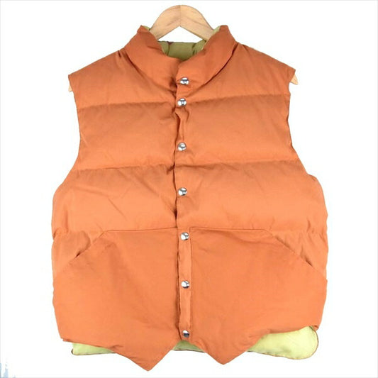 Crescent Down Works クレセントダウンワークス By North West Vest RUST/KHAKI ダウン ベスト ジレ オレンジ系 L【極上美品】【中古】