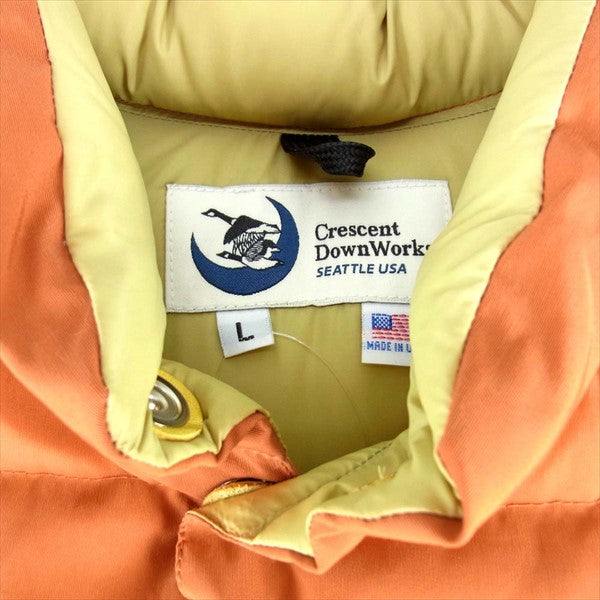 Crescent Down Works クレセントダウンワークス By North West Vest RUST/KHAKI ダウン ベスト ジレ オレンジ系 L【極上美品】【中古】