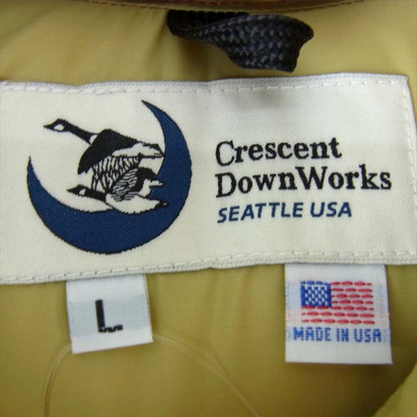 Crescent Down Works クレセントダウンワークス By North West Vest RUST/KHAKI ダウン ベスト ジレ オレンジ系 L【極上美品】【中古】
