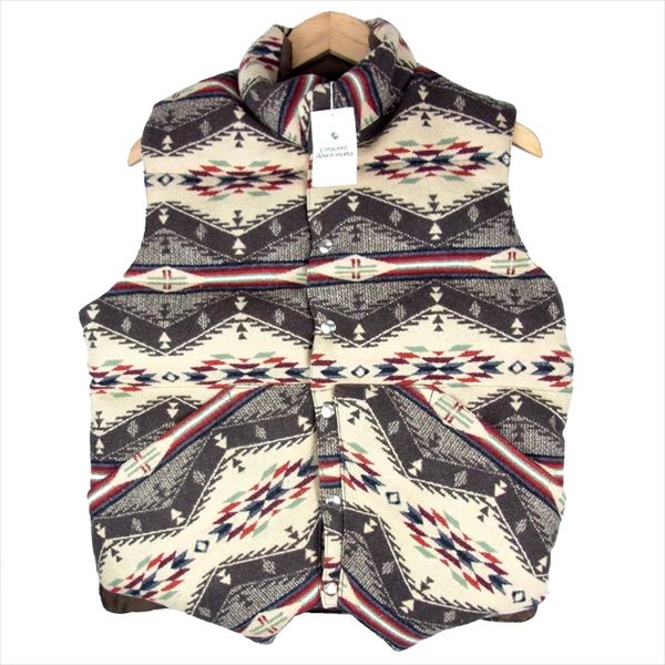 Crescent Down Works クレセントダウンワークス By North West Vest with PENDLETON ペンドルトン ダウン ベスト ジレ ブラウン系 M【極上美品】【中古】