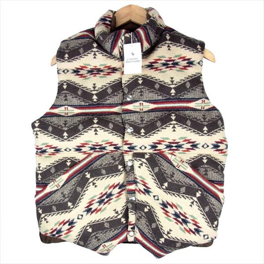 Crescent Down Works クレセントダウンワークス By North West Vest with PENDLETON ペンドルトン ダウン ベスト ジレ ブラウン系 M【極上美品】【中古】