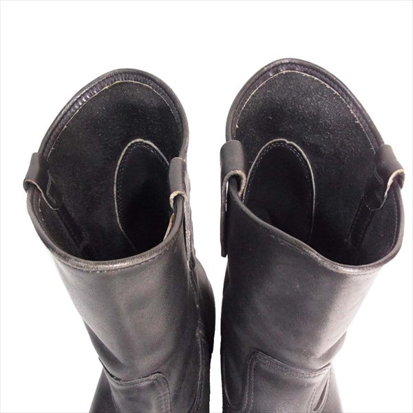 RED WING レッドウィング プリント 羽タグ レザー ペコス ブーツ 黒系 黒系 表記サイズ無し、【中古】