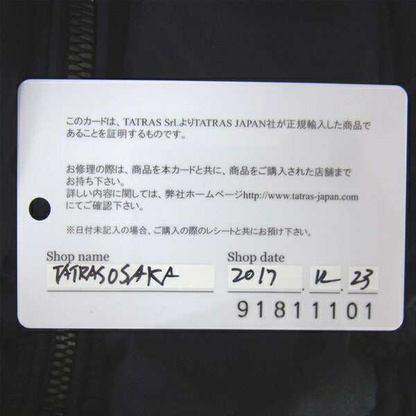 TATRAS タトラス 国内正規品 MTA18A4370 GESSO ジェッソ フード ロゴ ダウン ジャケット ブラック系 02【中古】