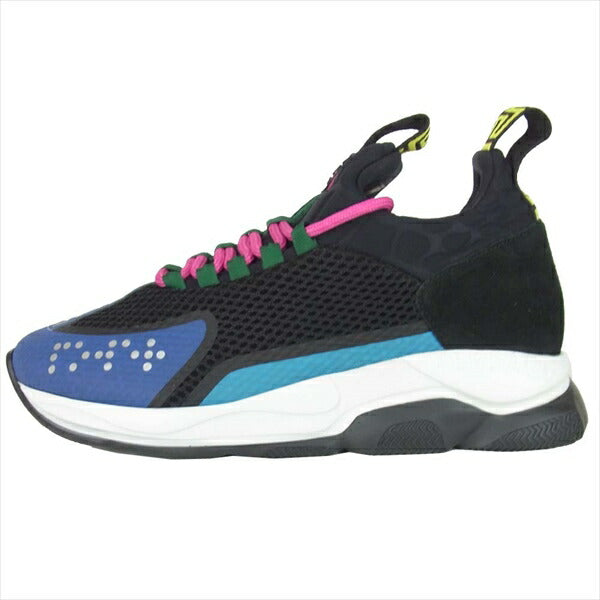 VERSACE ヴェルサーチ CHAIN REACTION チェーン リアクション スニーカー ブラック系 41【極上美品】【中古】