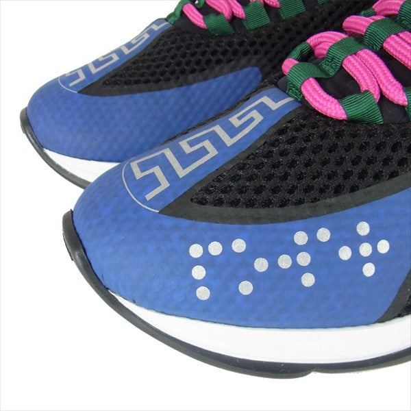 VERSACE ヴェルサーチ CHAIN REACTION チェーン リアクション スニーカー ブラック系 41【極上美品】【中古】