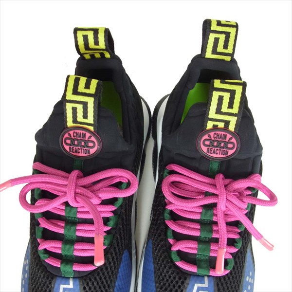 VERSACE ヴェルサーチ CHAIN REACTION チェーン リアクション スニーカー ブラック系 41【極上美品】【中古】