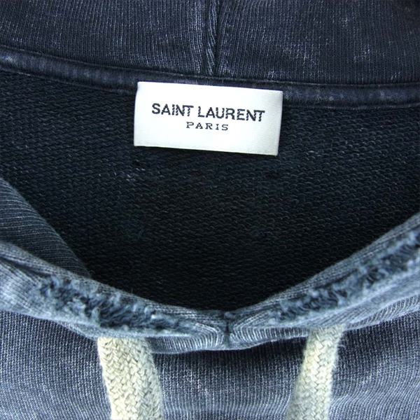 SAINT LAURENT サンローラン 国内正規品 18SS 500646YB2LD1059 ダメージ加工 プルオーバー パーカー グレー系 S【美品】【中古】
