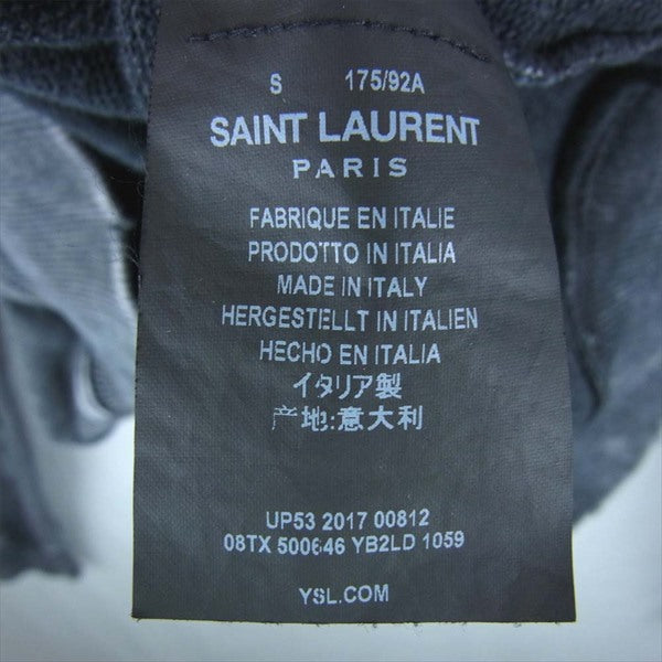 SAINT LAURENT サンローラン 国内正規品 18SS 500646YB2LD1059 ダメージ加工 プルオーバー パーカー グレー系 S【美品】【中古】