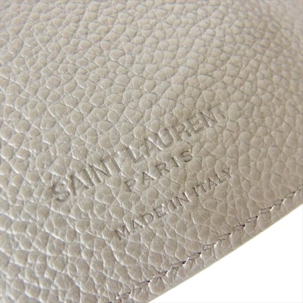 SAINT LAURENT サンローラン 459784B680N1202 タイニー コンパクト レザー ウォレット 財布 グレー系【新古品】【未使用】【中古】