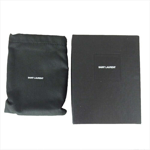 SAINT LAURENT サンローラン 459784B680N1202 タイニー コンパクト レザー ウォレット 財布 グレー系【新古品】【未使用】【中古】