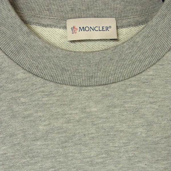 MONCLER モンクレール MAGLIA GIROCOLLO ロゴ クルーネック トレーナー スウェット グレー系 M【新古品】【未使用】【中古】