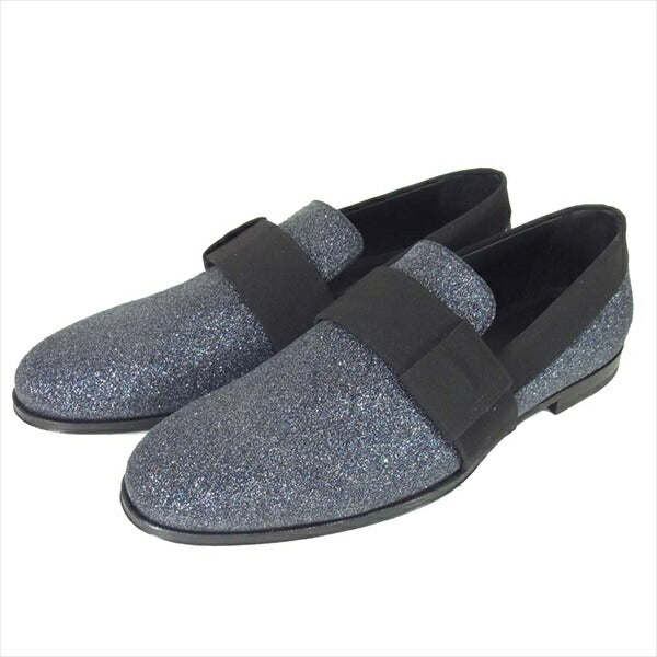 JIMMY CHOO ジミーチュウ J00009547840 JOHN グリッター スリッポン シューズ グレー系 40【新古品】【未使用】【中古】