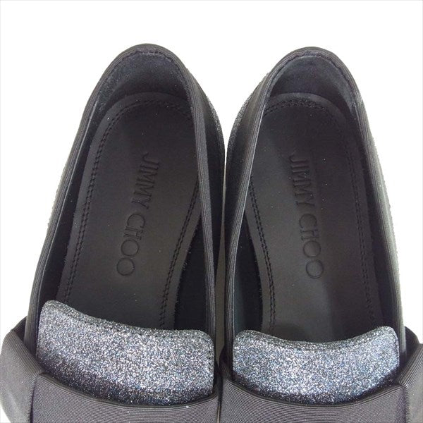 JIMMY CHOO ジミーチュウ J00009547840 JOHN グリッター スリッポン シューズ グレー系 40【新古品】【未使用】【中古】