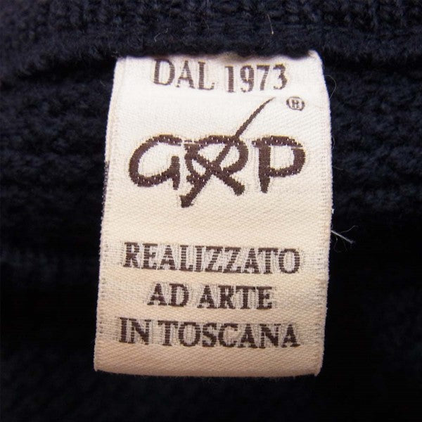 ジーアールピー メンズ イタリア製 spotknit クルー ネック ニット ネイビー系 3【中古】