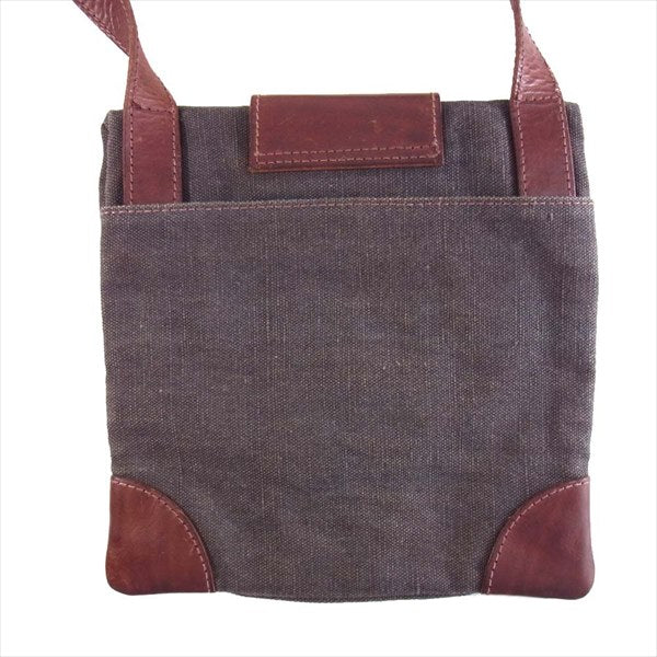 genten ゲンテン レディース メンズ レザー ベルト ショルダーバッグ ブラウン系 ブラウン系【中古】