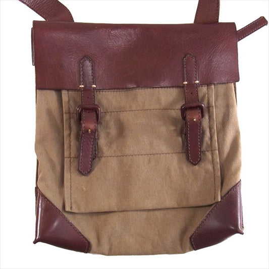 ダン ゲンテン 本革 メンズ レザー ダブル ベルト トートバッグ ブラウン系【中古】