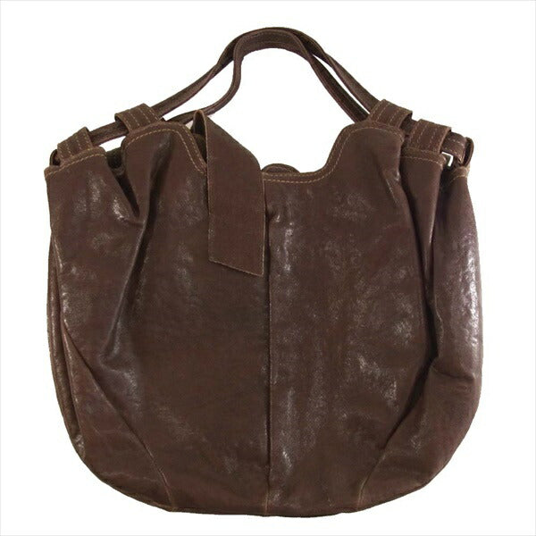 genten ゲンテン オールレザー本革 レディース トートバッグ ハンドバッグ ブラウン系  ブラウン系【中古】