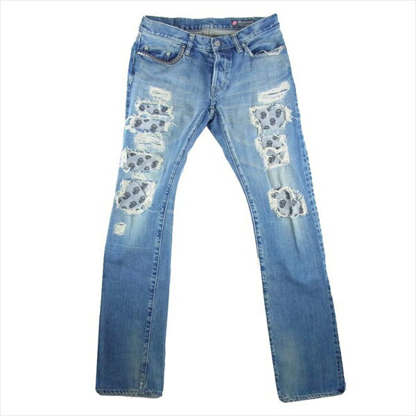 HYSTERIC GLAMOUR ヒステリックグラマー × ROLLING STONES ローリング ストーンズ 0241AP14 30TH ANNIVERSARY スタッズデニム パンツ インディゴブルー系 W31【中古】