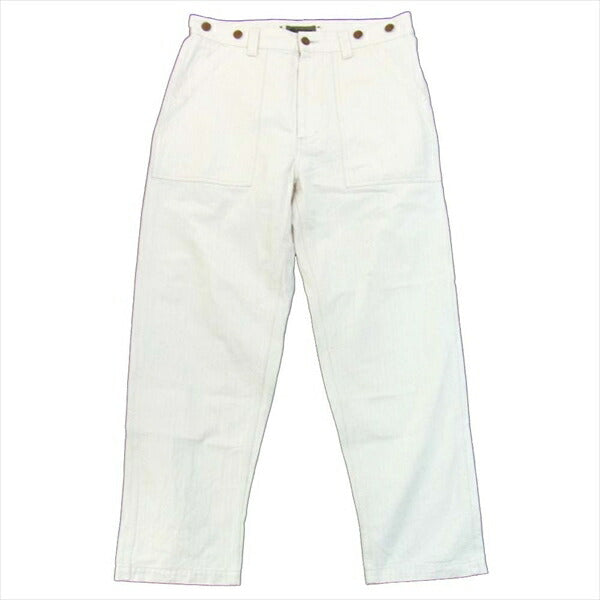 Nigel Cabourn ナイジェルケーボン 8020050000 ヘリンボーン ベイカー ユーティリティ パンツ オフホワイト系 オフホワイト系 34【美品】【中古】