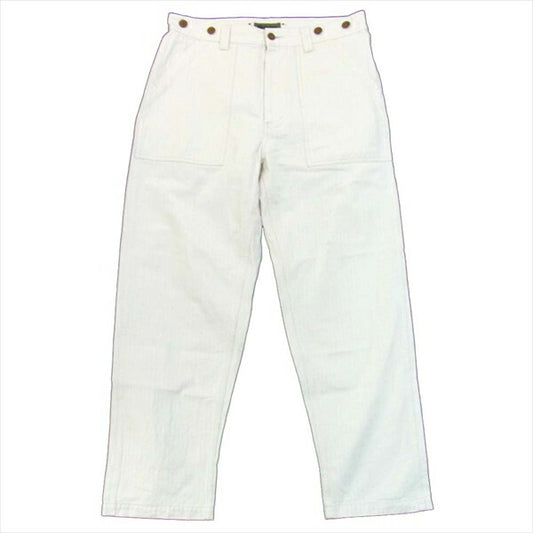 Nigel Cabourn ナイジェルケーボン 8020050000 ヘリンボーン ベイカー ユーティリティ パンツ オフホワイト系 オフホワイト系 34【美品】【中古】