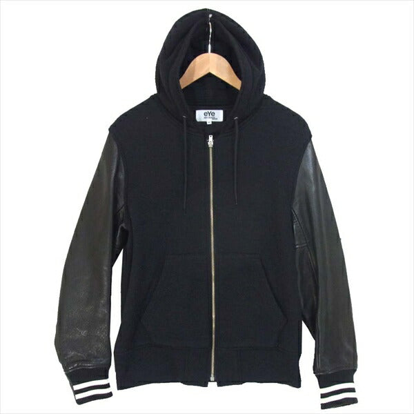 JUNYA WATANABE COMME des GARCONS MAN ジュンヤワタナベコムデギャルソンマン WH-T906 袖 レザー フード スタジャン 黒系 M【中古】