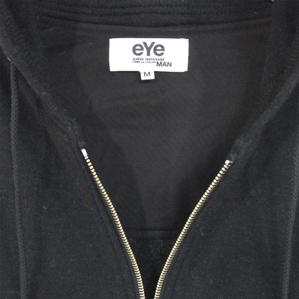 JUNYA WATANABE COMME des GARCONS MAN ジュンヤワタナベコムデギャルソンマン WH-T906 袖 レザー フード スタジャン 黒系 M【中古】