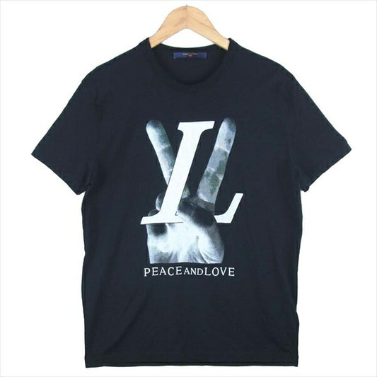 LOUIS VUITTON ルイ・ヴィトン 国内正規品 RM182 FMB HFY79W 18AW peace and love KIM JONES ポップアップ限定 Tシャツ ブラック系 XS【美品】【中古】