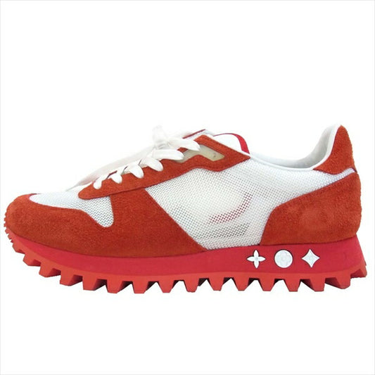 LOUIS VUITTON ルイ・ヴィトン GO1118 LVランナー メッシュ切替 ローカット スニーカー レッド系 サイズ表記なし（実寸約27.5cm）【美品】【中古】