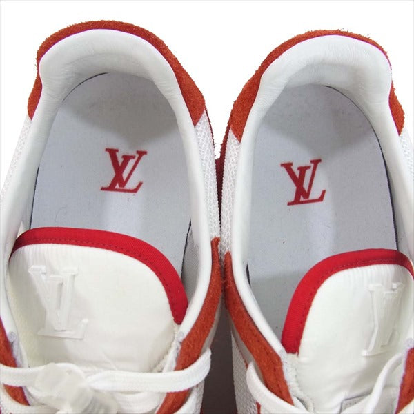 LOUIS VUITTON ルイ・ヴィトン GO1118 LVランナー メッシュ切替 ローカット スニーカー レッド系 サイズ表記なし（実寸約27.5cm）【美品】【中古】