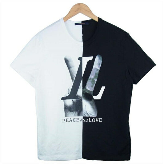 LOUIS VUITTON ルイ・ヴィトン 国内正規品 RM182 FMB HFY79W 18AW peace and love KIM JONES ポップアップ限定 Tシャツ 黒系×白系 S【美品】【中古】