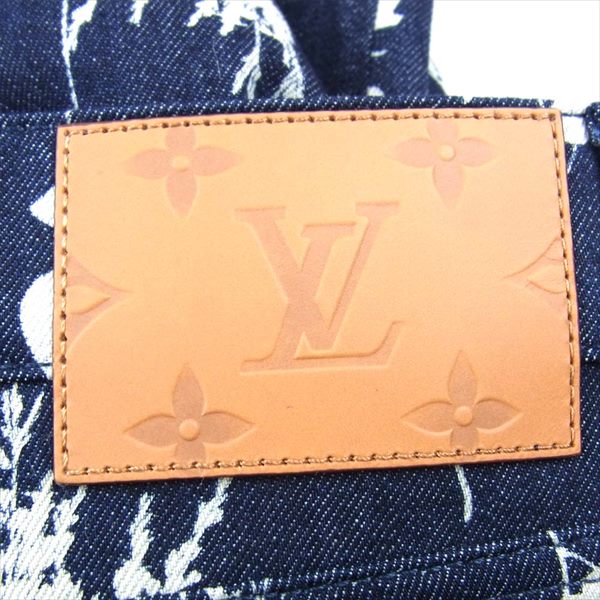 LOUIS VUITTON ルイ・ヴィトン 国内正規品 HJD15WVFV 20AW ヴァージルアブロー LVリーフ レギュラー デニム パンツ インディゴブルー系 32【美品】【中古】