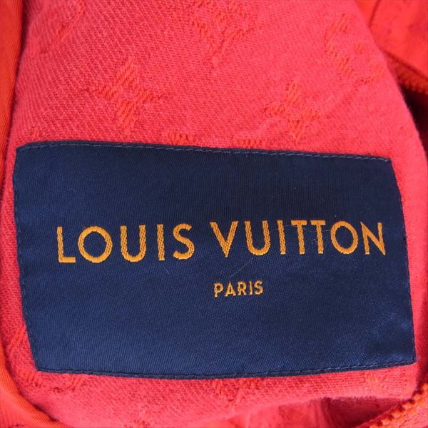 LOUIS VUITTON ルイ・ヴィトン 国内正規品 HHA70WQMF 19AW ジップアップ モノグラム ソフト デニム ジャケット レッド系 50【中古】