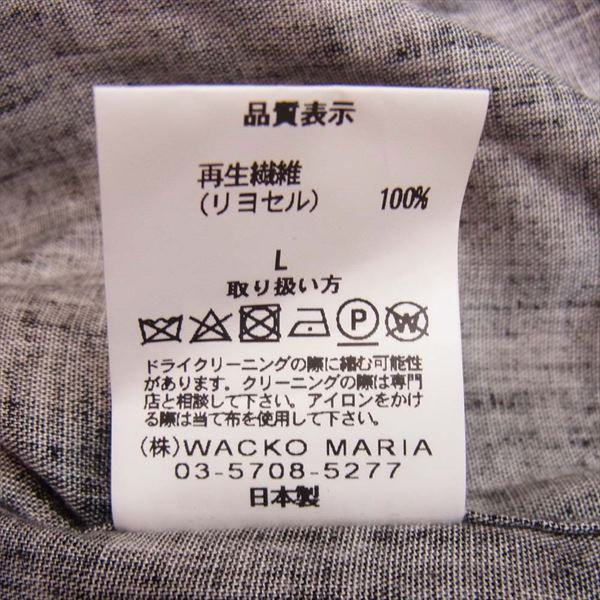 WACKO MARIA ワコマリア 18ss-wms-oc01 18SS 天国東京 吊るし女 刺繍 半袖シャツ 黒系 L【新古品】【未使用】【中古】