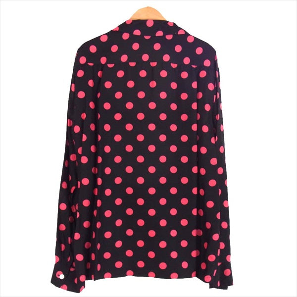 WACKO MARIA ワコマリア BIG DOTS SHIRT 12AW-DOTS-SHI-02 ビッグ ドット シャツ 長袖シャツ 黒×ピンク L【新古品】【未使用】【中古】