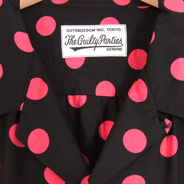 WACKO MARIA ワコマリア BIG DOTS SHIRT 12AW-DOTS-SHI-02 ビッグ ドット シャツ 長袖シャツ 黒×ピンク L【新古品】【未使用】【中古】
