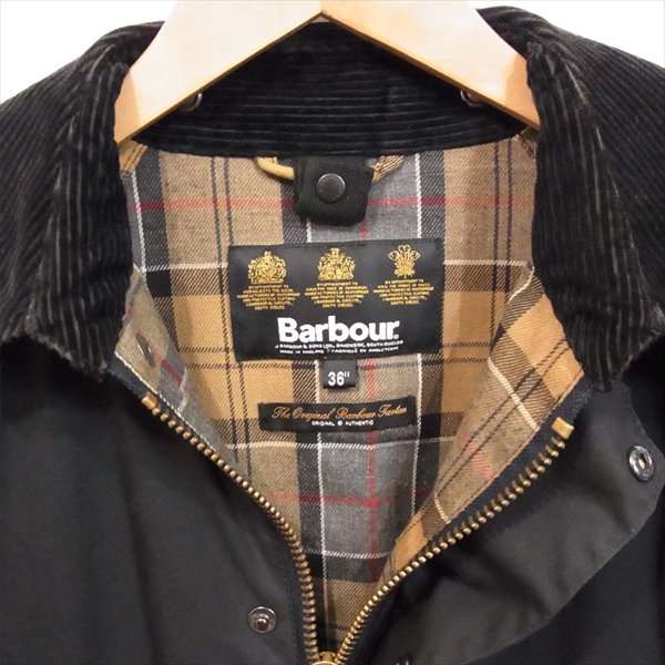 Barbour バブアー 英国製 MWX0018-19AW BEDALE WAXED COTTONビデイル ワックスドコットン ジャケット 黒系 36【中古】