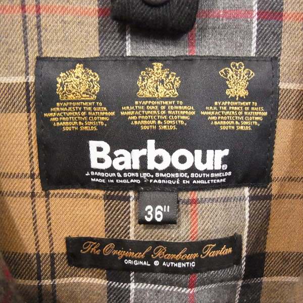 Barbour バブアー 英国製 MWX0018-19AW BEDALE WAXED COTTONビデイル ワックスドコットン ジャケット 黒系 36【中古】