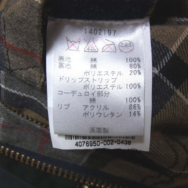 Barbour バブアー 英国製 MWX0018-19AW BEDALE WAXED COTTONビデイル ワックスドコットン ジャケット 黒系 36【中古】
