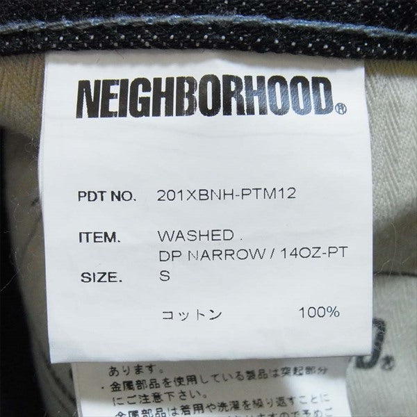 NEIGHBORHOOD ネイバーフッド 20SS 201XBNH-PTM12 DP-NARROW ディープナロー デニム パンツ 黒系 S【美品】【中古】