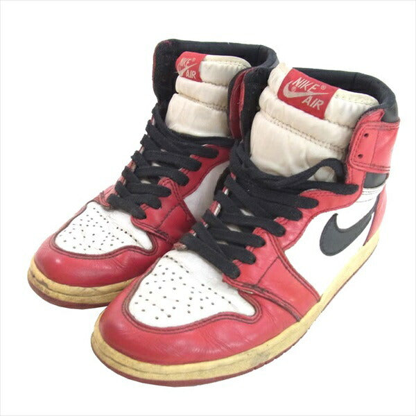 NIKE AIR JORDAN ナイキ ジョーダン AIR JORDAN 1 130207-101 CHICAGO 94年復刻 スニーカー レッド系 25cm【中古】
