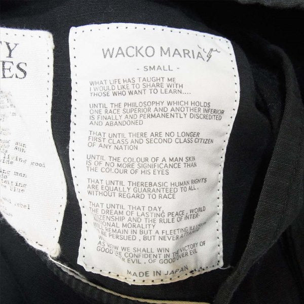 WACKO MARIA ワコマリア 11AW 限定 チェーン刺繍 スタープリント M-65 ミリタリー ミリタリージャケット 黒系 S【中古】