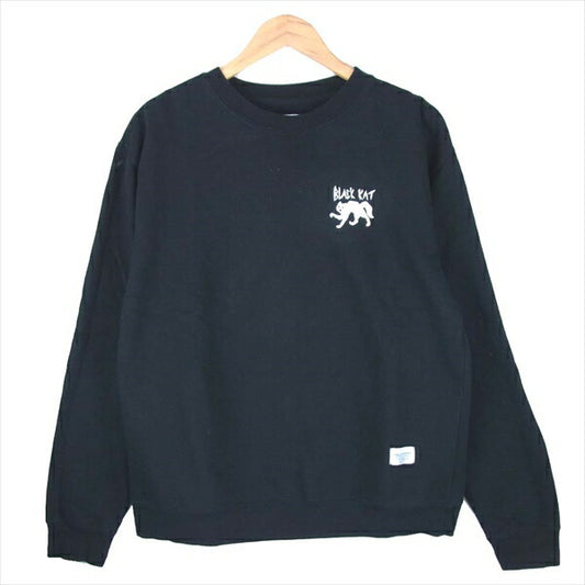 BEDWIN & THE HEARTBREAKERS ベドウィンアンドザハートブレイカーズ 19AB2870 L/S C-NECK SWEAT LOU BLACK KAT プリント クルーネック スウェット 裏起毛 ブラック系 No.3【中古】