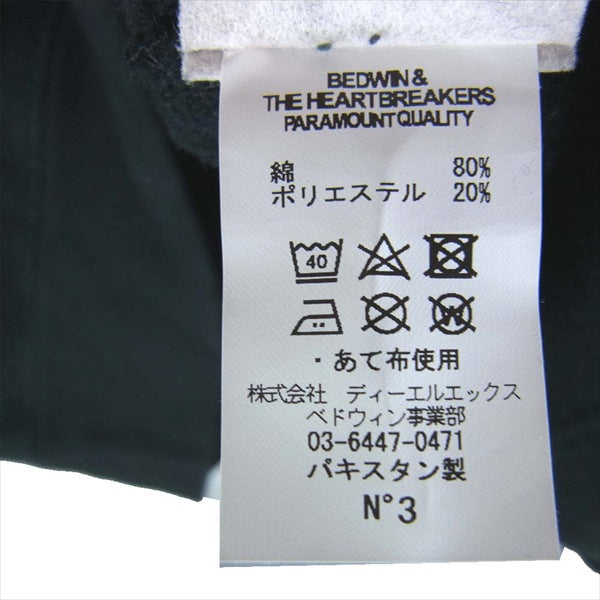 BEDWIN & THE HEARTBREAKERS ベドウィンアンドザハートブレイカーズ 19AB2870 L/S C-NECK SWEAT LOU BLACK KAT プリント クルーネック スウェット 裏起毛 ブラック系 No.3【中古】