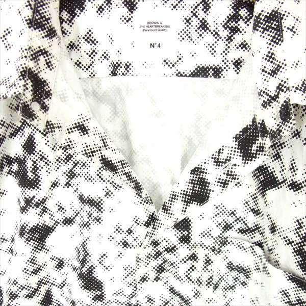 BEDWIN & THE HEARTBREAKERS ベドウィンアンドザハートブレイカーズ 19SBSP1036 L/S REG TWILL PRINTED SHIRT TRACY トレイシー ツイル プリンテッド 長袖シャツ 白系 4【中古】